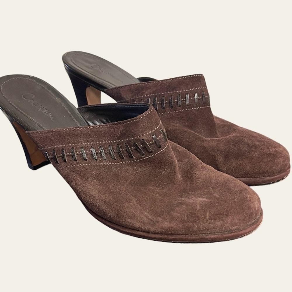 Cole Haan brown suede slides-size 8.5